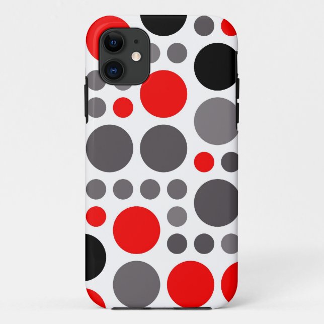 Red, black and grey polka dots seamless graphic Case-Mate iPhone case (Back)
