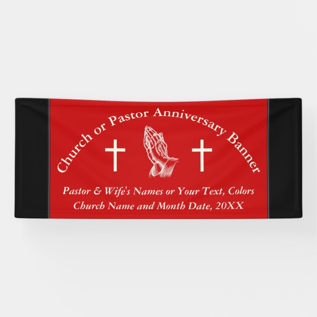 Red, Black and Off White, Custom Church Banners (Horizontal)