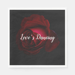 Red, black, and rose napkins
