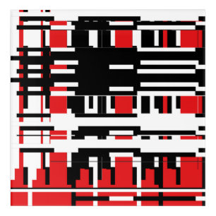 Red Black and White Abstract Acrylic Print
