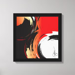 Red Black And White Abstract Art Canvas Print at Zazzle