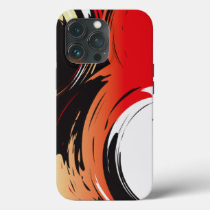Red Black and White Abstract Art iPhone 13 Pro Case