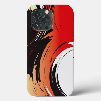 Red Black And White Abstract Art Iphone 13 Pro Case by ArtDivination at Zazzle