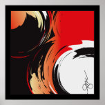 Red Black And White Abstract Art Poster at Zazzle