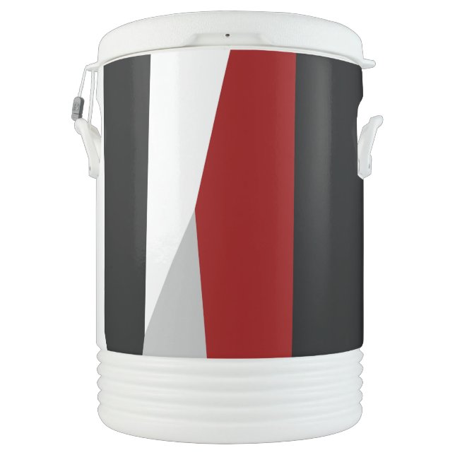 Red black and white abstract   beverage cooler (Back)