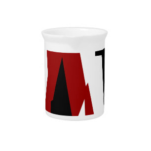 Red black and white abstract beverage pitcher