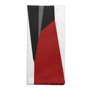 Red black and white abstract cloth napkin