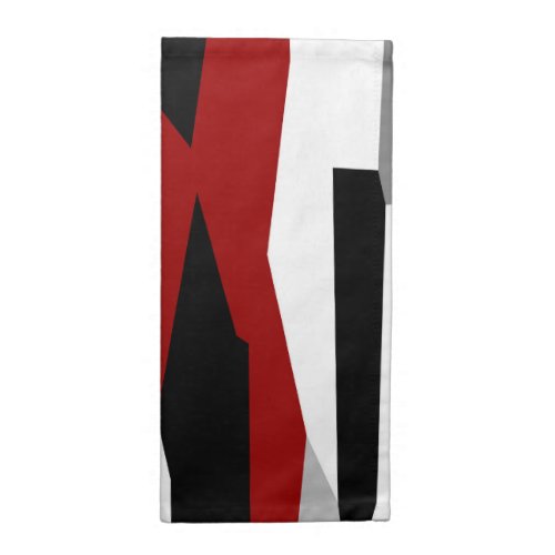 Red black and white abstract  cloth napkin