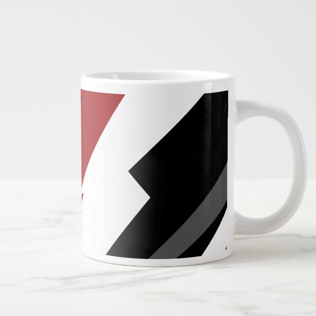 Red black and white abstract  giant coffee mug (Right)