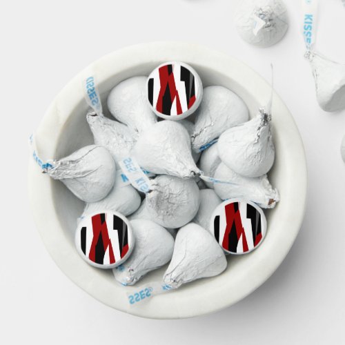 Red black and white abstract   hersheys kisses