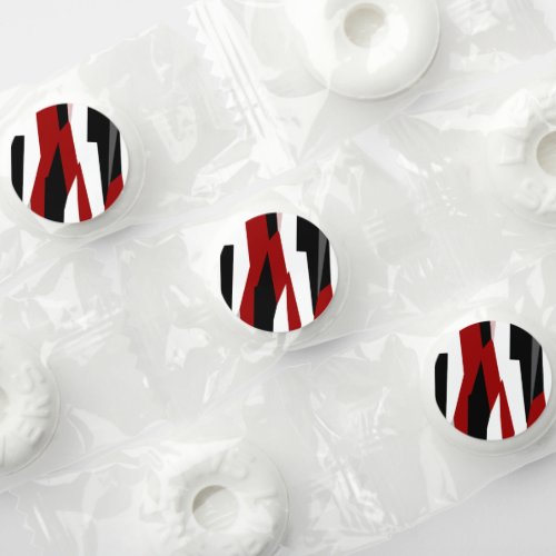 Red black and white abstract   life saver mints