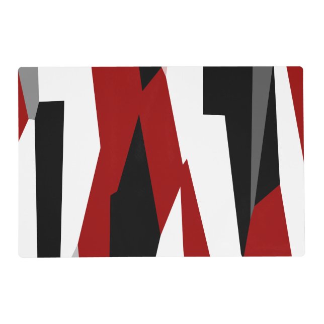Red black and white abstract   placemat (Front)