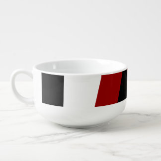Red Black and White Abstract Soup Mug