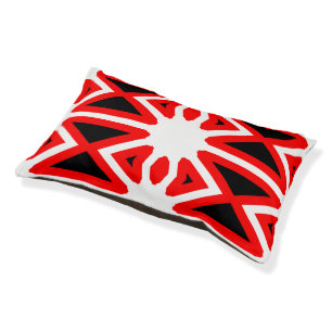 Red, black and white Abstract stars Pet Bed