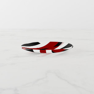 Red black and white abstract trinket tray