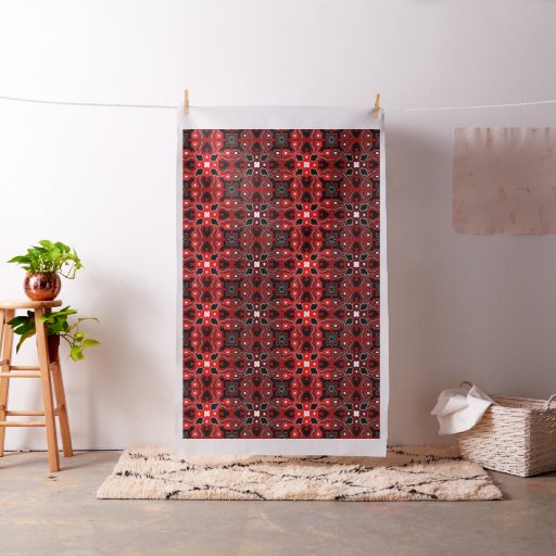 red black and white African Tribal Pattern Fabric