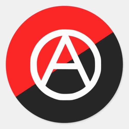 Red Black and White Anarchist Flag Anarchy Classic Round Sticker