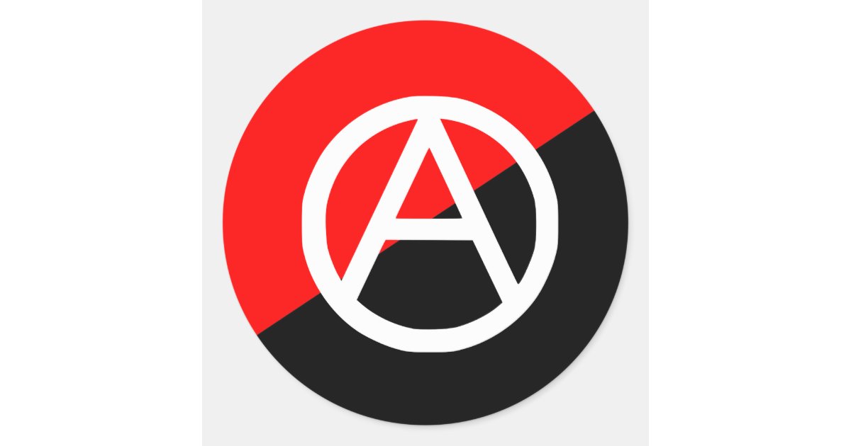 Red Black And White Anarchist Flag Anarchy Classic Round Sticker