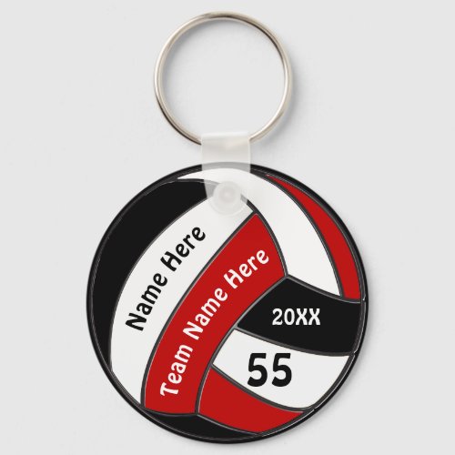 Red Black and White Cheap Volleyball Keychains