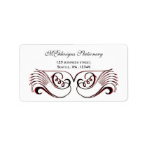 red, black and white Chic Business address labels