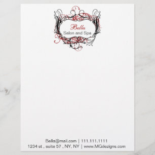 red, black and white Chic Business letterheads Letterhead