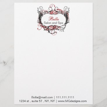 red, black and white Chic Business letterheads Letterhead