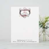 red, black and white Chic Business letterheads Letterhead (Standing Front)
