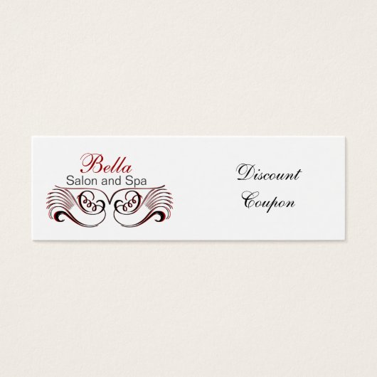 red,black and white Chic discount coupon (Front)