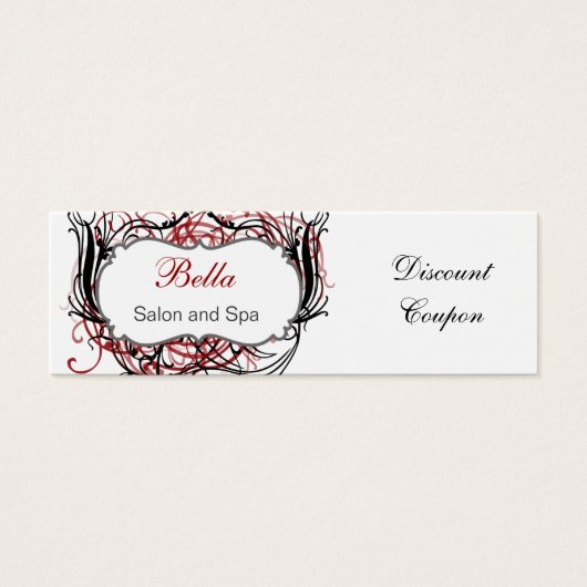 red,black and white Chic discount coupon (Front)