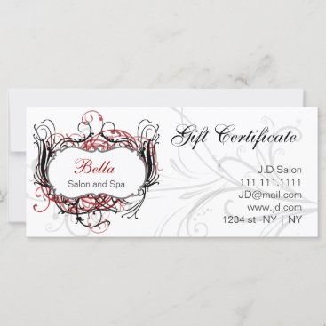 red,black and white Chic Gift Certificates