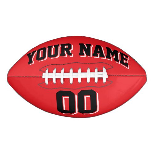 RED BLACK AND WHITE Custom Football