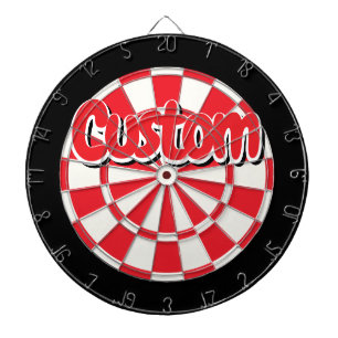 Red, Black, And White Customizable Text Dart Board