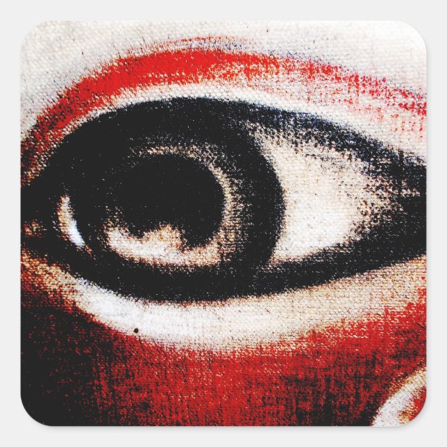 Red, Black and White Eye of Ra Square Sticker (Front)