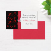 Red, Black, and White Floral Party Favor Tag (Desk)