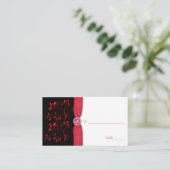 Red, Black, and White Floral Placecard (Standing Front)