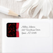 Red, Black, and White Floral Return Address Label (Insitu)