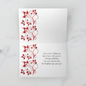 Red, Black and White Floral Thank You Card (Inside)