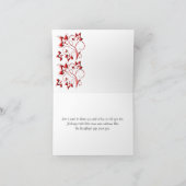 Red, Black and White Floral Thank You Note Card (Inside)