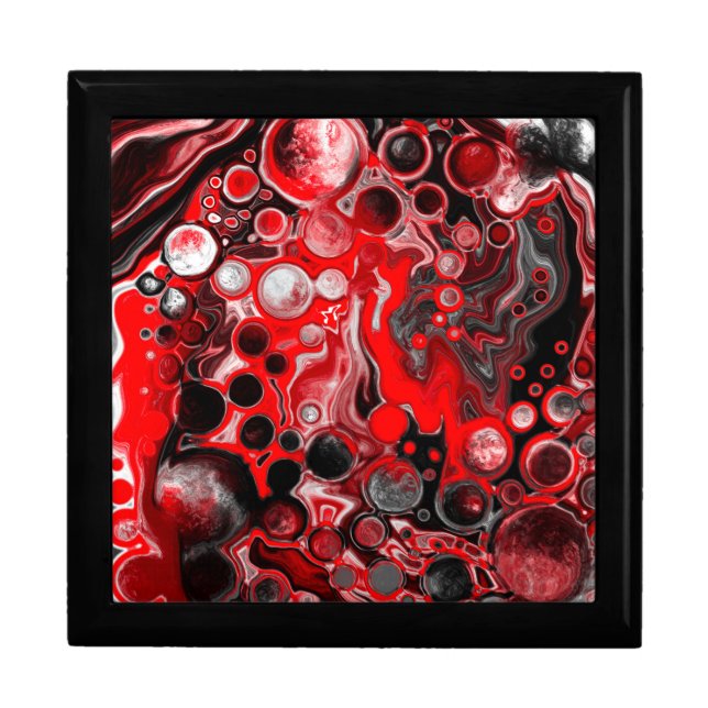 Red, Black and White Fluid Art Marble   Gift Box (Front)