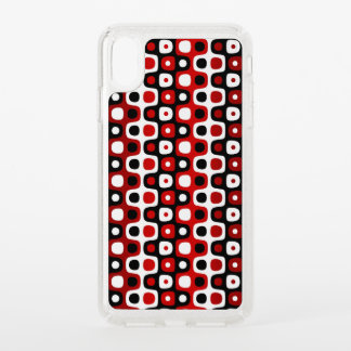 red black and white geometric speck iPhone XS max case