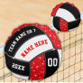 Red, Black and White, Gifts for Volleyball Players Round Pillow