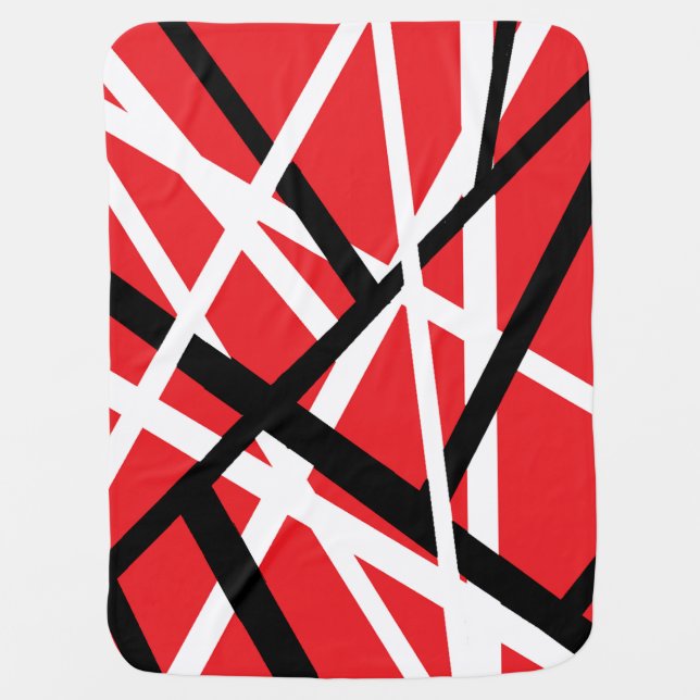 Red, Black, and White Graphic  Baby Blanket (Front)