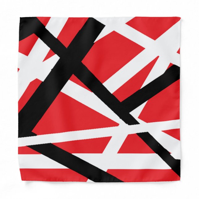 Red, Black, and White Graphic   Bandana (Front)