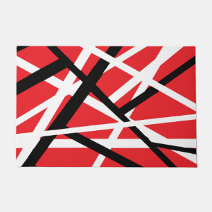 Red, Black, and White Graphic Doormat