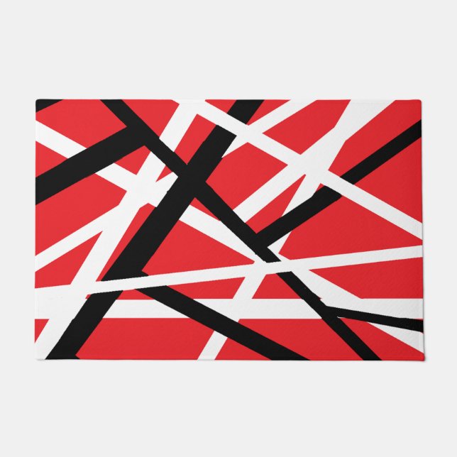 Red, Black, and White Graphic   Doormat (Front)