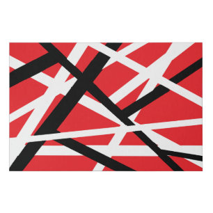 Red, Black, and White Graphic Faux Canvas Print