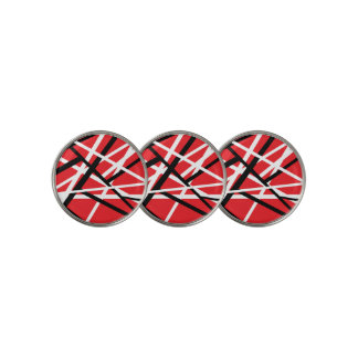 Red, Black, and White Graphic Golf Ball Marker