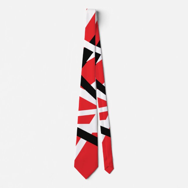 Red, Black, and White Graphic Neck Tie (Front)