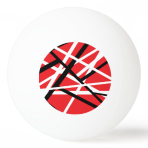 red, black, and white graphic ping pong ball