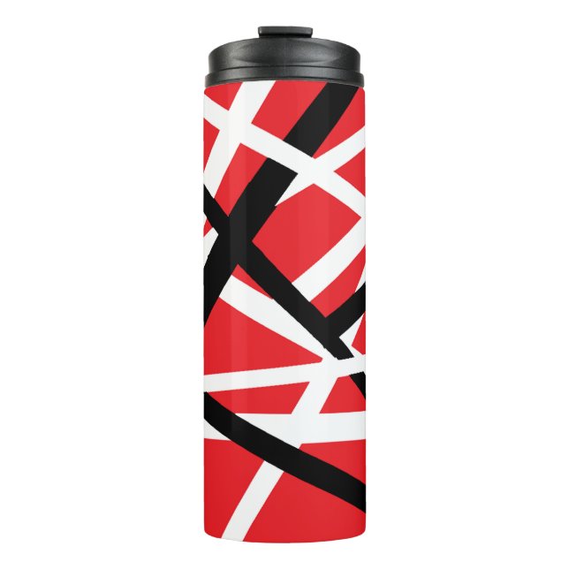 Red, Black, and White Graphic  Thermal Tumbler (Front)
